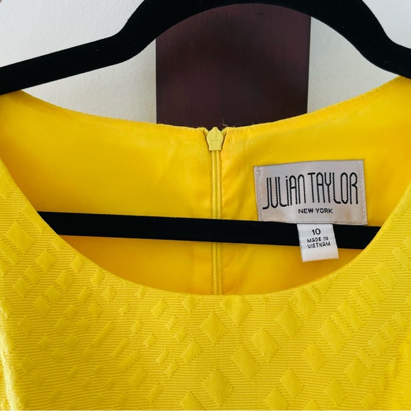 Julian Taylor Vibrant Yellow Belted Midi Dress - Picture 2 of 3